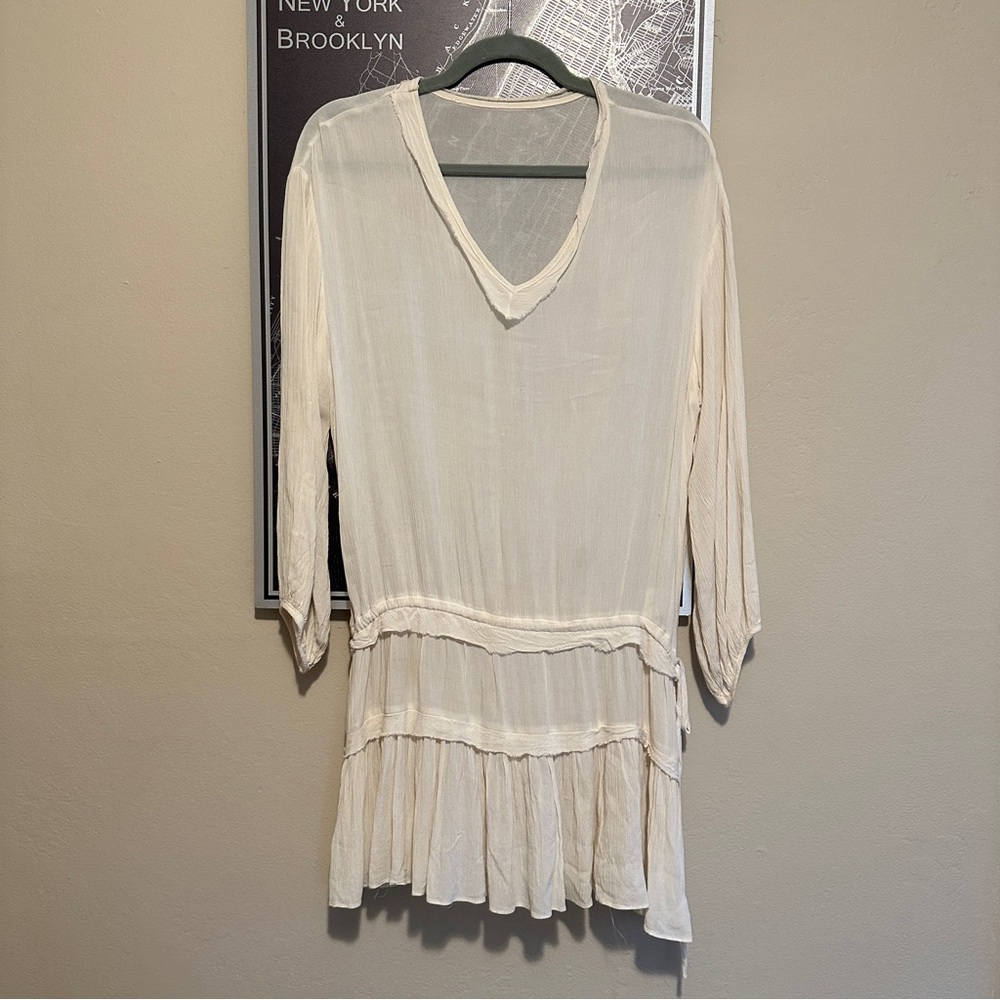 Bruni Balletcore Style Cream Blouse Dress